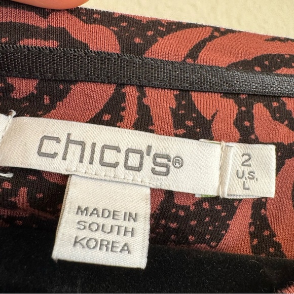 Chico’s Touch Of Cool Paisley Layering Tee Long Sleeve Comfy Stretch L - Picture 4 of 4